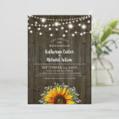 Rustic Sunflower Wedding Save the Date Kaart (Staand voorkant)