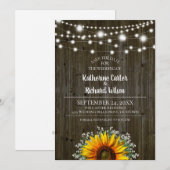 Rustic Sunflower Wedding Save the Date Kaart (Voorkant / Achterkant)