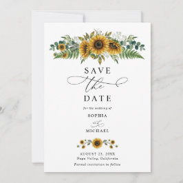 Rustic Sunflower Wedding Save The Date Kaart
