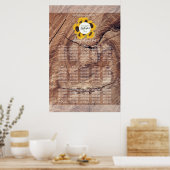 Rustic Sunflower Wedding Seating Chart Poster (Keuken)