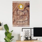 Rustic Sunflower Wedding Seating Chart Poster (Thuiskantoor)