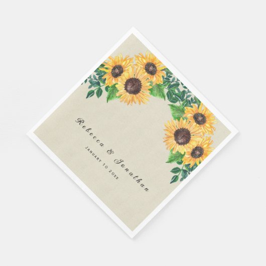 Rustic Sunflower Wedding Servet (Hoek)