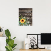 Rustic Sunflower Wedding Welcome Sign Fall Colors Poster (Thuiskantoor)