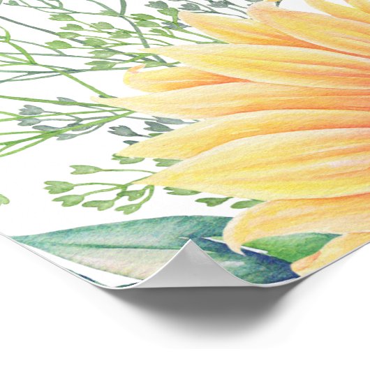 Rustic Sunflower Wedding Welcome Sign Poster (Hoek)