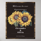 Rustic Sunflower Wedding Welkom Poster (Voorkant)