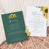 Rustic Sunflower Wedding Welkomstbrief reisroute