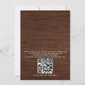 Rustic Sunflower Western Country QR Code Wedding Kaart (Achterkant)