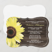 Rustic Sunflower Wood Baby Shower Invitaties Kaart (Voorkant / Achterkant)