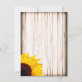 Rustic Sunflower Wood Bridal Shower Invitations Kaart (Achterkant)