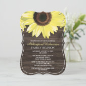 Rustic Sunflower Wood Family Reunion Invitations Kaart (Staand voorkant)