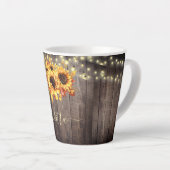 Rustic Sunflower Wood String Lights herfst Latte Mok (Rechterhoek)