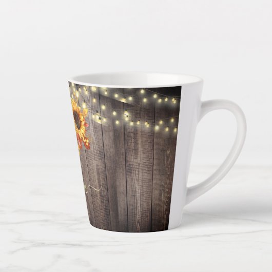 Rustic Sunflower Wood String Lights herfst Latte Mok (Rechts)