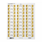 Rustic Sunflower & Wood Texture Return Address Etiket (Full Sheet)