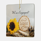 Rustic Sunflower Woodland Verloving Ornament (Links)