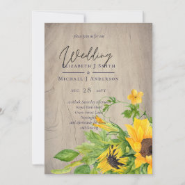 Rustic Sunflower Woodland Wedding