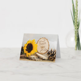 Rustic Sunflower Woodland Wedding Bedankt