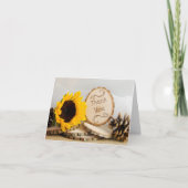 Rustic Sunflower Woodland Wedding Bedankt (Voorkant)
