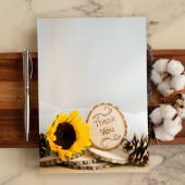 Rustic Sunflower Woodland Wedding Bedankt Kaart