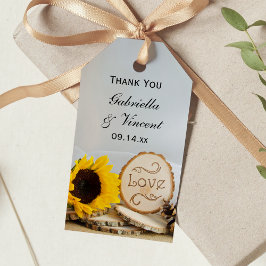 Rustic Sunflower Woodland Wedding Favor Labels Cadeaulabel