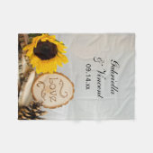 Rustic Sunflower Woodland Wedding Fleece Deken (Voorkant (Horizontaal))