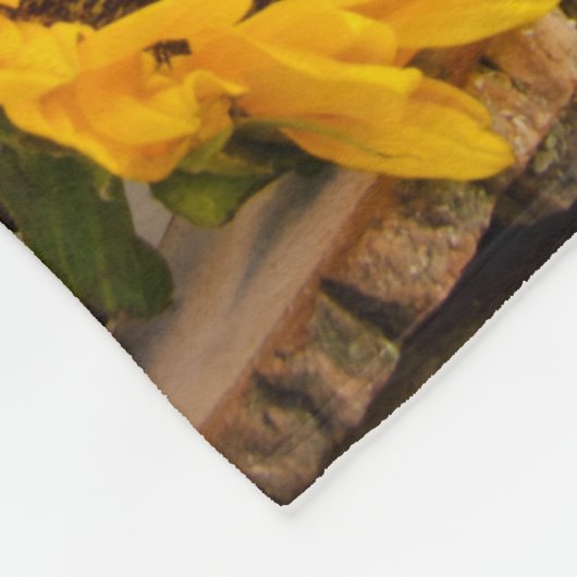 Rustic Sunflower Woodland Wedding Fleece Deken (Hoek)