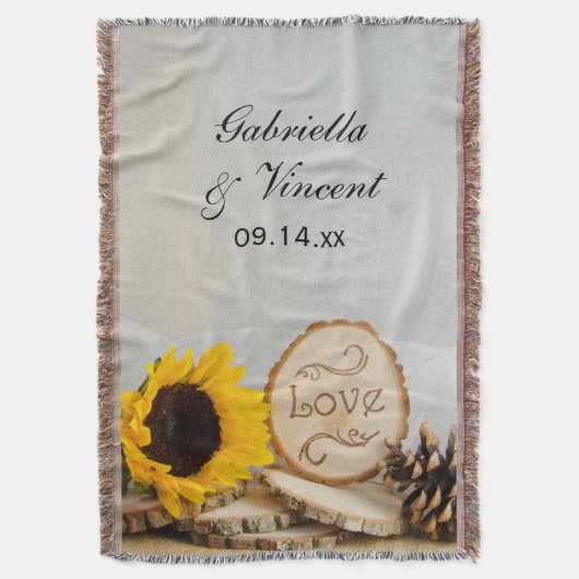 Rustic Sunflower Woodland Wedding Keepomwille Deken (Voorkant Verticaal)