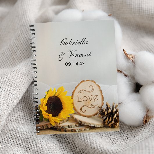 Rustic Sunflower Woodland Wedding Notitieboek