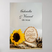 Rustic Sunflower Woodland Wedding Poster (Voorkant)