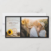 Rustic Sunflower Woodland Wedding Save the Date (Voorkant)