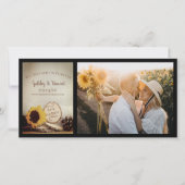 Rustic Sunflower Woodland Wedding Save the Date (Voorkant)