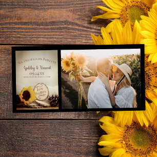 Rustic Sunflower Woodland Wedding Save the Date