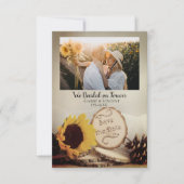 Rustic Sunflower Woodland Wedding Save the Date (Voorkant)