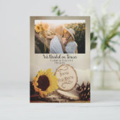Rustic Sunflower Woodland Wedding Save the Date (Staand voorkant)