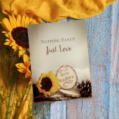 Rustic Sunflower Woodland Wedding Save the Date Aankondigingskaart