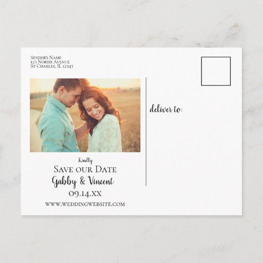 Rustic Sunflower Woodland Wedding Save the Date Aankondigingskaart (Achterkant)