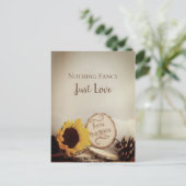 Rustic Sunflower Woodland Wedding Save the Date Aankondigingskaart (Staand voorkant)