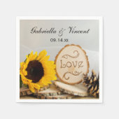Rustic Sunflower Woodland Wedding Servetten (Voorkant)
