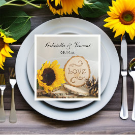 Rustic Sunflower Woodland Wedding Servetten