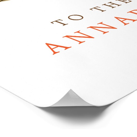 Rustic Sunflower Wreath Fall Weddenschap Poster (Hoek)