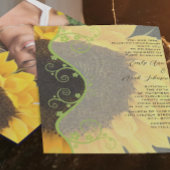 Rustic Sunflower Your Photo Wedding Kaart