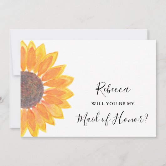 Rustic Sunflower zal je zijn mijn meisje van eer Kaart (Voorkant)