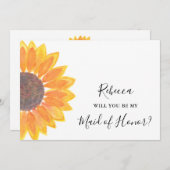 Rustic Sunflower zal je zijn mijn meisje van eer Kaart (Voorkant / Achterkant)