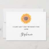 Rustic Sunflower zal jij mijn matron zijn. Kaart (Achterkant)