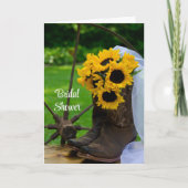 Rustic Sunflowers Boots Western Bridal Shower (Voorkant)