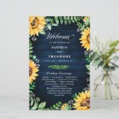 Rustic Sunflower's Breath Navy Blue-programma (Staand voorkant)