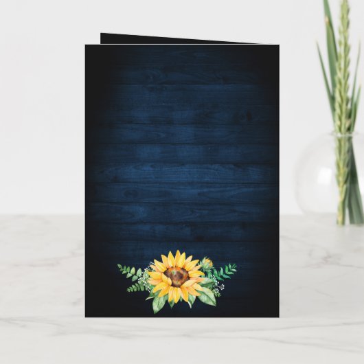 Rustic Sunflower's Breath Navy Blue Wedding (Achterkant)