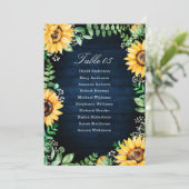 Rustic Sunflower's Breath Navy Table Numbers Kaart (Staand voorkant)