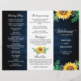 Rustic Sunflower's Breath Wedding Program