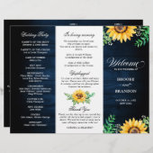 Rustic Sunflower's Breath Wedding Program (Voorkant / Achterkant)