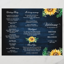 Rustic Sunflower's Breath Wedding Program